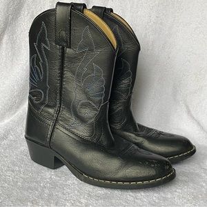 Masterson Cowboy Boots‎ Youth 2.5 Black Leather Uppers Western Has Scuff Marks